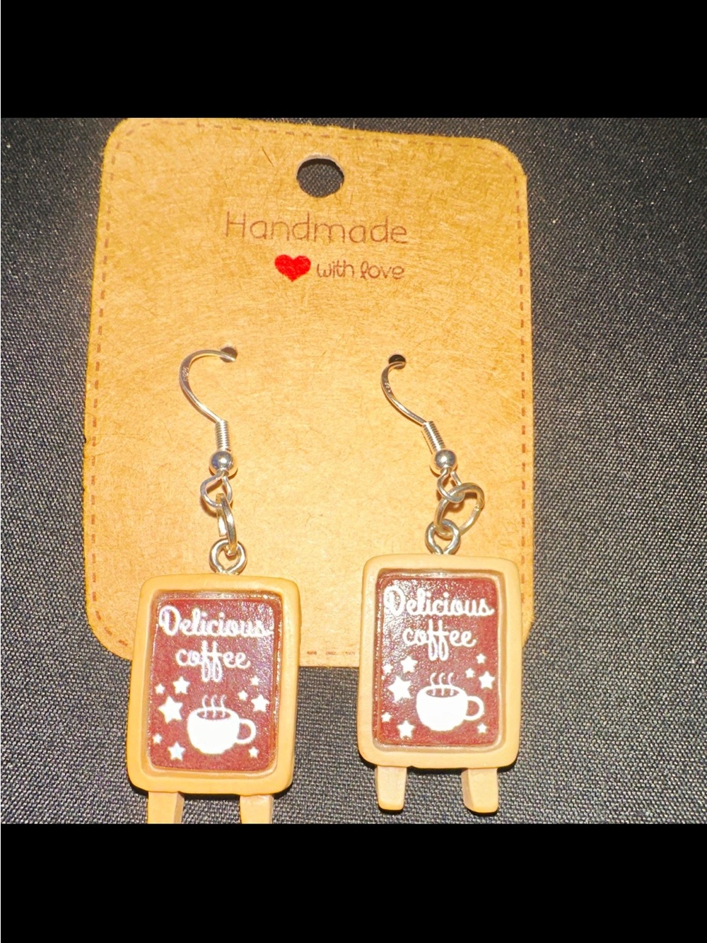 Handmade Brown & Beige 'Delicious Coffee' Dangle Earrings